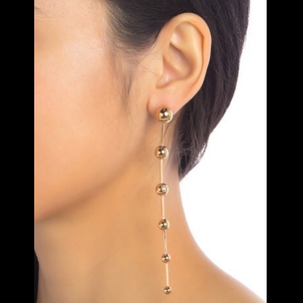 Burberry Gold Long Graduated Ball Earrings